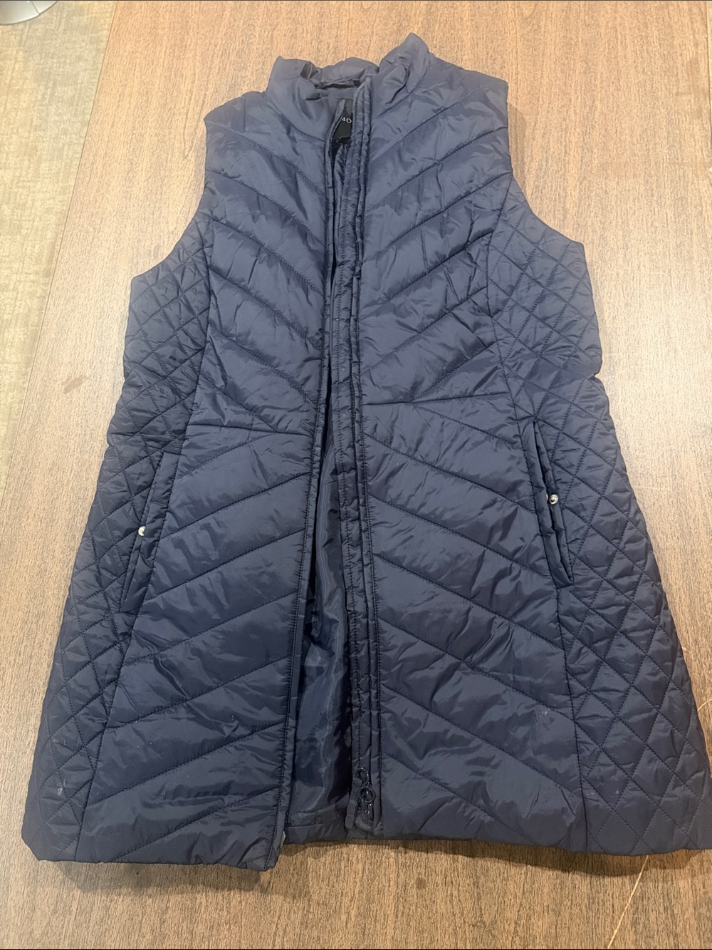 Talbots Navy Quilted Sleeveless Puffer Vest